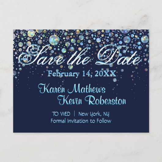 Sla de datum op met Bubble Stars Aankondigingskaart (Voorkant)