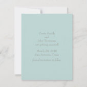 Sla de datum op met de afgedrukte Aqua Mint Crysta Save The Date (Achterkant)