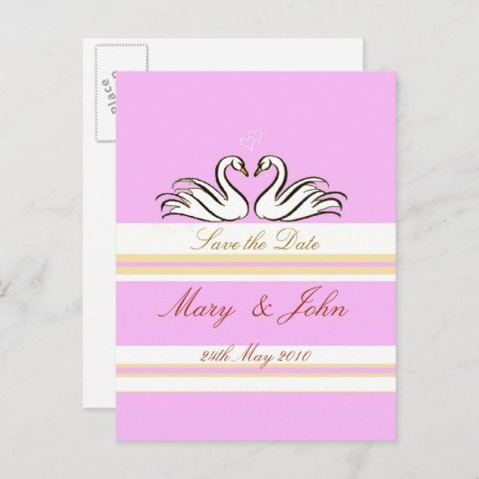 Sla de datum op met de roze kaart van Swans (Voorkant / Achterkant)