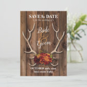 Sla de datum op met een rustige herten gewei roman kaart (Staand voorkant)