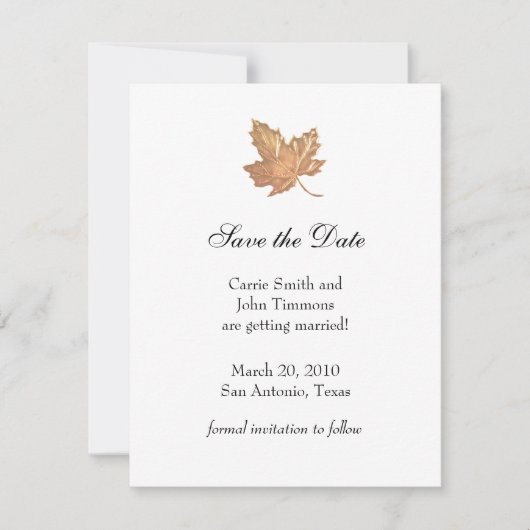 Sla de datum op met Gold Leaf Kaart (Voorkant)