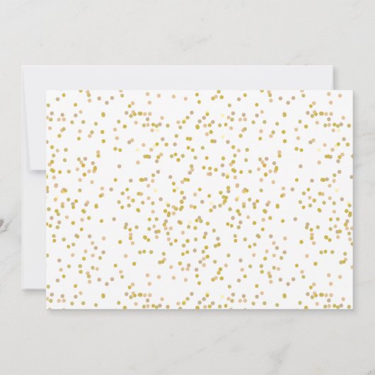 Sla de datum op met gouden confetti kaart (Achterkant)
