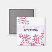 Sla de datum op met hete roze ranken magneet (Voorkant / Achterkant)