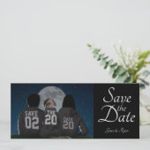 Sla de datum op met hondsfotokaarten save the date (Staand voorkant)
