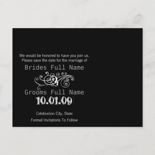 Sla de datum op met je foto's aankondigingskaart (Achterkant)