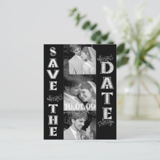 Sla de datum op met je foto's aankondigingskaart (Staand voorkant)