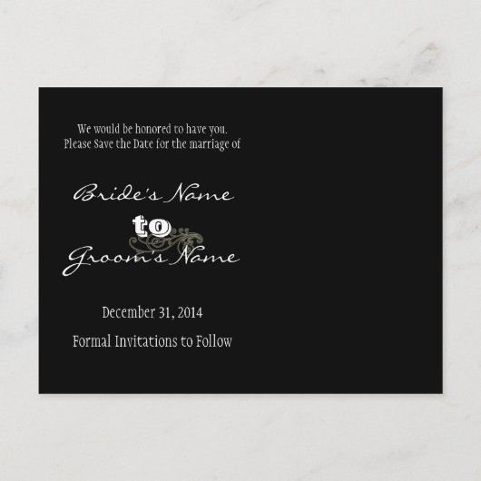 Sla de datum op met je foto's aankondigingskaart (Achterkant)