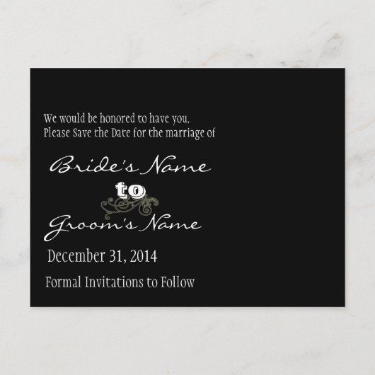 Sla de datum op met je foto's aankondigingskaart (Achterkant)