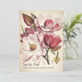 Sla de datum op met magnolia's save the date (Staand voorkant)