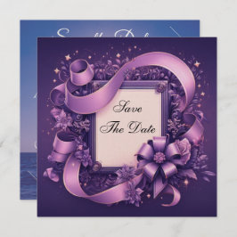 Sla de datum op met Paarse linten Save The Date
