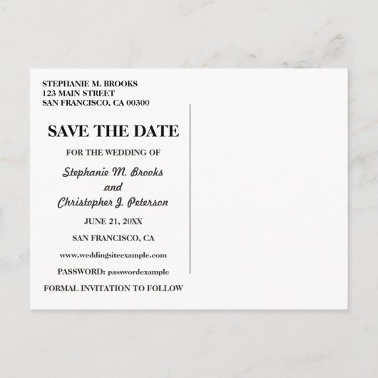 Sla de datum op met "Red Balloon" / Website Aankondigingskaart (Achterkant)