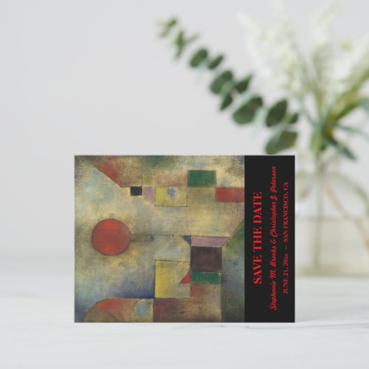 Sla de datum op met "Red Balloon" / Website Aankondigingskaart (Staand voorkant)