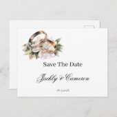 Sla de datum op met ring uitnodiging briefkaart (Voorkant / Achterkant)