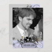 Sla de datum op met UW foto - Lavendel Aankondigingskaart (Voorkant / Achterkant)