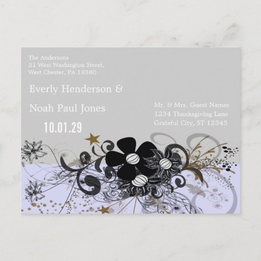 Sla de datum op met UW foto - Lavendel Aankondigingskaart (Achterkant)