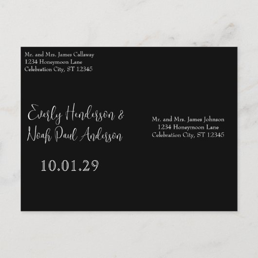 Sla de datum op met UW foto Wit en Zwart Aankondigingskaart (Achterkant)