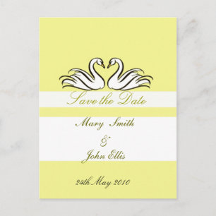 Sla de datum op met zwanen briefkaart