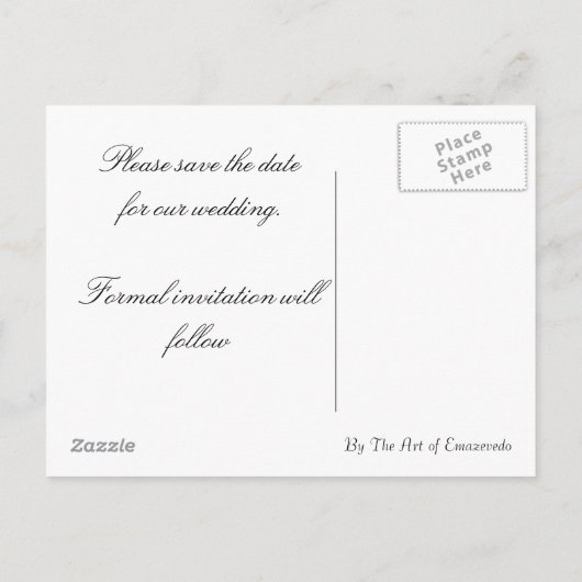 Sla de datum op met zwanen briefkaart (Achterkant)