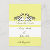 Sla de datum op met zwanen briefkaart (Voorkant)