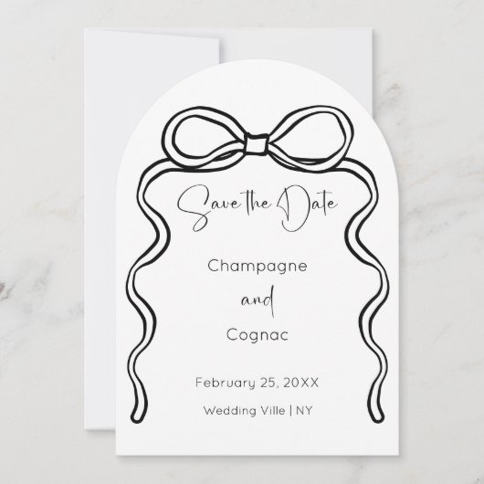 Sla de datum op Modern Bow Arch Wedding Photo Kaart (Voorkant)