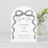 Sla de datum op Modern Bow Arch Wedding Photo Kaart (Staand voorkant)