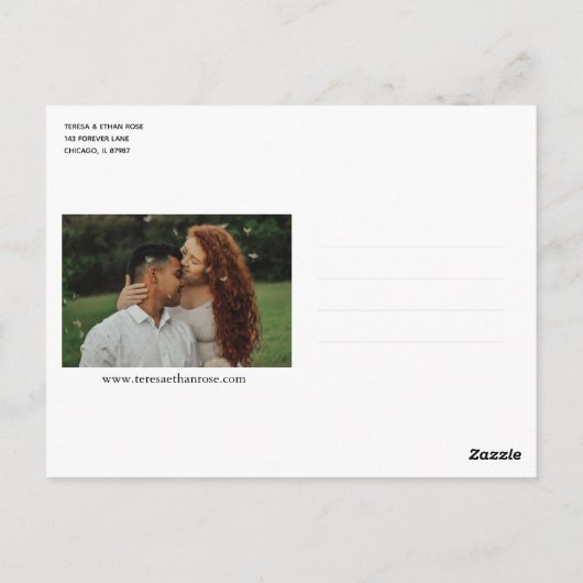 Sla de datum op Modern Diamond Multi Photo Collage Briefkaart (Achterkant)