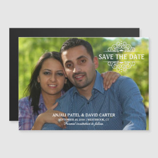 Sla de datum op Modern Full Bleed Photo Magnetische Uitnodiging