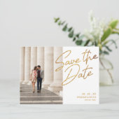 Sla de datum op Modern Gold Glitter Column Kaart (Staand voorkant)