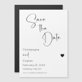 Sla de datum op Modern Script Wedding Magnetische Uitnodiging (Voorkant / Achterkant)