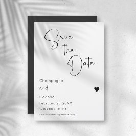 Sla de datum op Modern Script Wedding Magnetische Uitnodiging