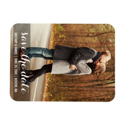 Sla de datum op Modern Verloving Magnet LWB Magneet (Horizontaal)