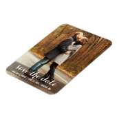 Sla de datum op Modern Verloving Magnet LWB Magneet (Linkerzijde)