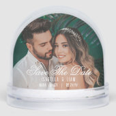 Sla de datum op Modern Wedding Photo Custom Sneeuwbol (Voorkant)