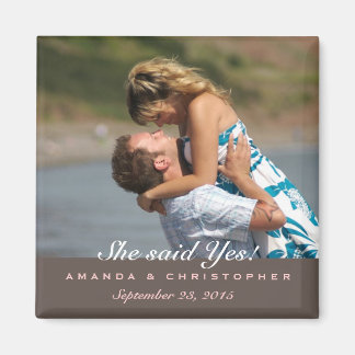 Sla de datum op Moderne Bruine & Roze Magneet