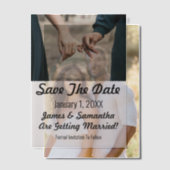 Sla de datum op Moderne foto en tekst Vellum Uitnodigingen (Offset (Koppel))