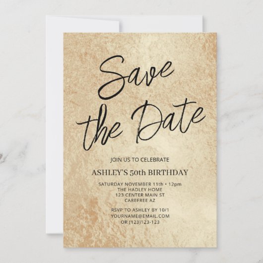 Sla de datum op Moderne Gouden 50ste Verjaardag Kaart (Voorkant)