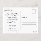 Sla de datum op Moderne Hand Script Foto Briefkaart (Achterkant)