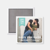Sla de datum op Moderne Rustieke Fotomagneet Magneet (Voorkant / Achterkant)