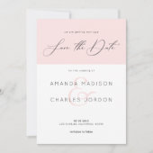 Sla de datum op moderne typografie roze en wit kaart (Voorkant)