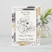 Sla de datum op Moderne verfstreken en typografie Save The Date (Staand voorkant)