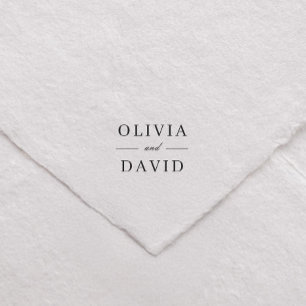 Sla De Datum Op Monogram Trouw Koppel Naam Zelfinktende Stempel