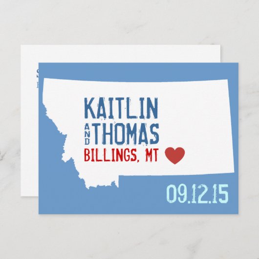 Sla de datum op - - Montana Aankondigingskaart (Voorkant / Achterkant)