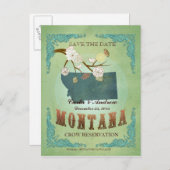 Sla de datum op - Montana kaart met mooie vogels (Voorkant / Achterkant)