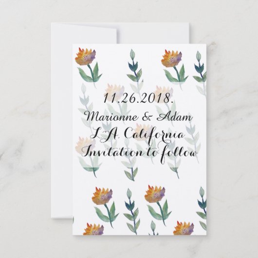 Sla de datum op, Mooie Rozen Kaart (Achterkant)