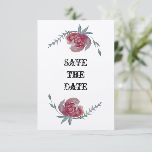 Sla de datum op, Mooie Rozen Kaart (Staand voorkant)