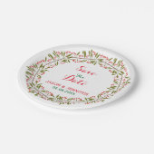 Sla de datum op - Multicolour bloemenkrans Papieren Bordje (Gekanteld)