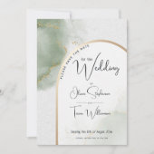 Sla de datum op - Muted Sage Waterverf Arch Kaart (Voorkant)