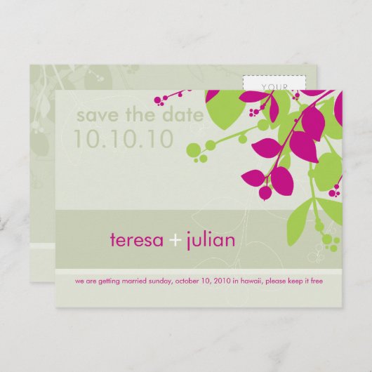 SLA DE DATUM OP:: native 4 Aankondigingskaart (Voorkant / Achterkant)