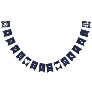 Sla de datum op Nautical Bunting Photo Prop Vlaggetjes