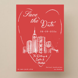 Sla de datum op New York City trouwkaart Kaart